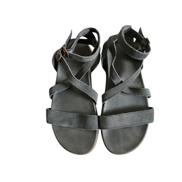 Chaco Black Suede Strappy Gladiator Sandal Size 9 Casual Comfy - Picture 1 of 6